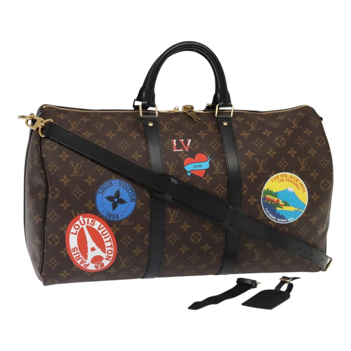 LOUIS VUITTON Monogram My LV Sticker Keepall Bandouliere 50 Bag LV