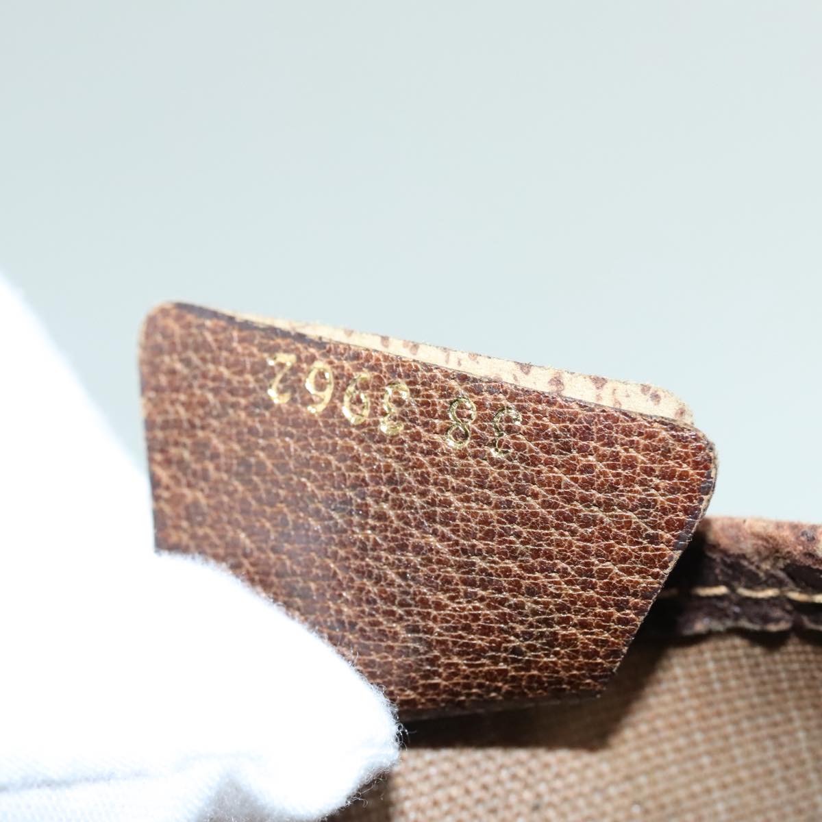 GUCCI GG Supreme Web Sherry Line Tote Bag PVC Leather Beige