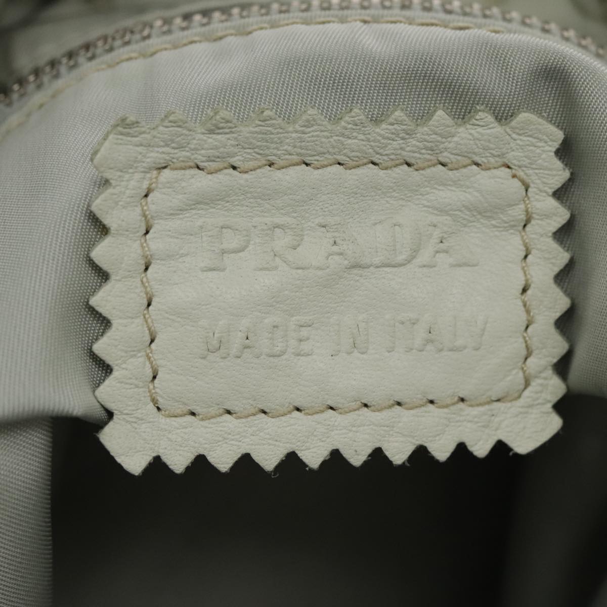 PRADA Hand Bag Leather White Silver Auth 94774 | eBay