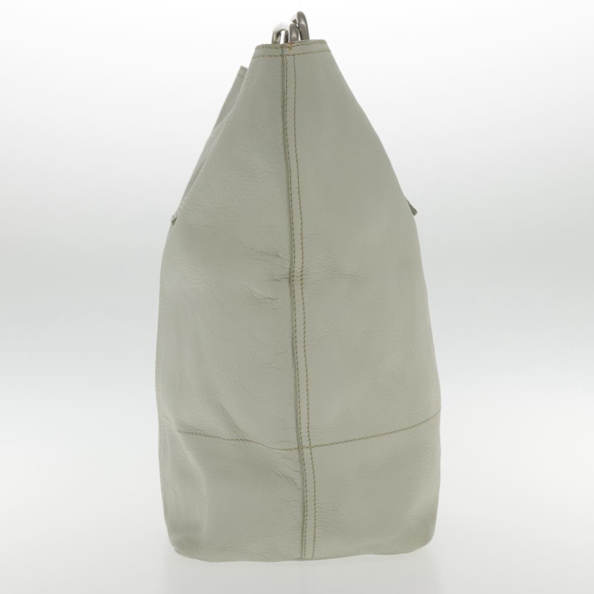 モダン♪◇Brushed Leather ミディアム バッグ◇PRADA PRADA Hand Bag Leather White Silver Auth 94774 | eBay