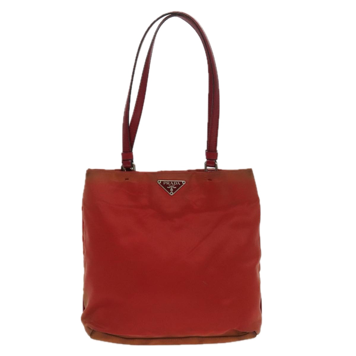 PRADA Hand Bag Nylon Red Silver Auth 95372 | eBay