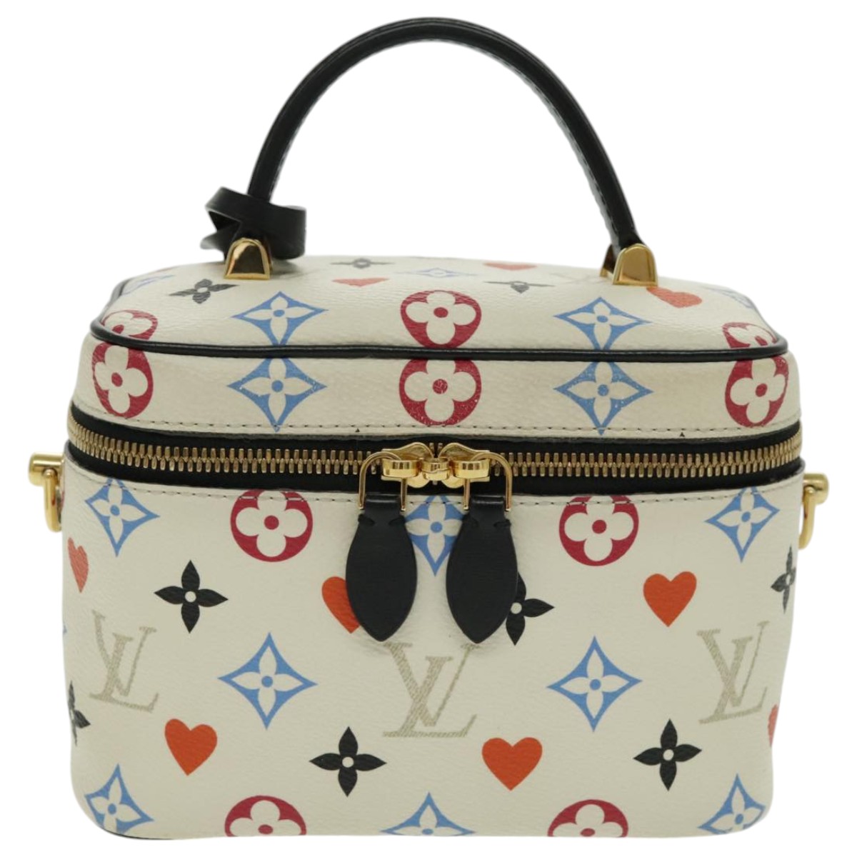 LOUIS VUITTON Monogram Game On Vanity PM Hand Bag White M57458 LV