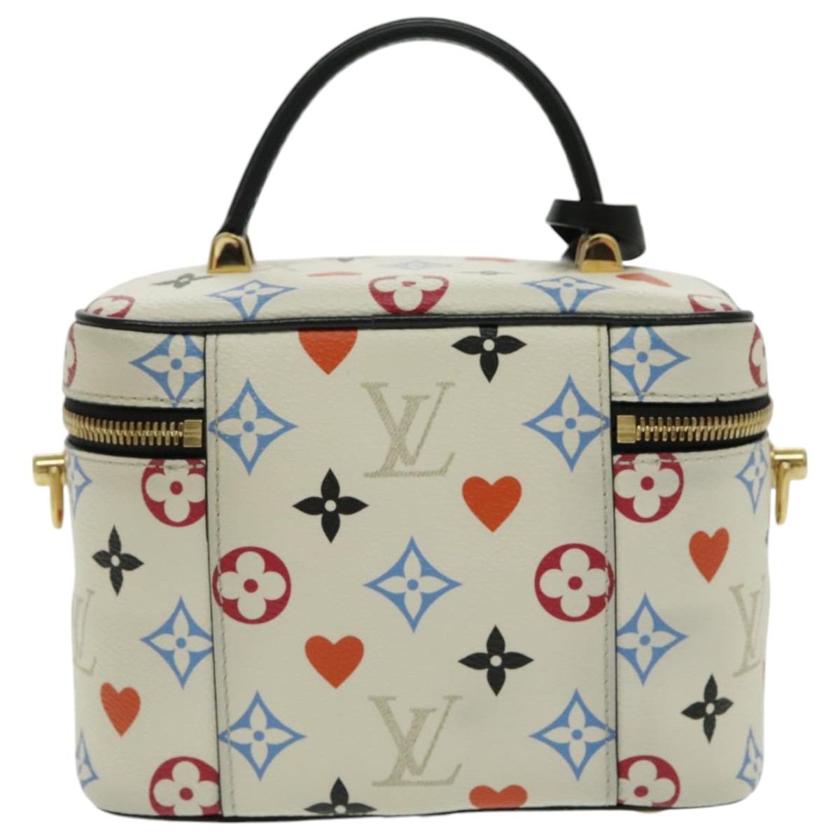 LOUIS VUITTON Monogram Game On Vanity PM Hand Bag White M57458 LV
