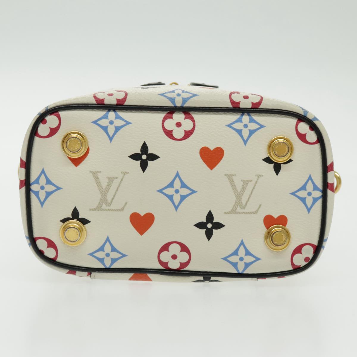 LOUIS VUITTON Monogram Game On Vanity PM Hand Bag White M57458 LV