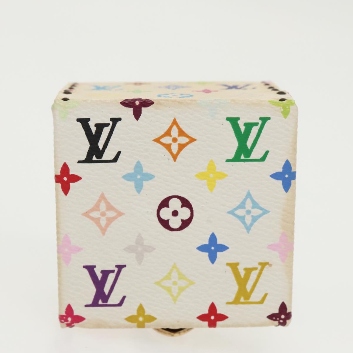 LOUIS VUITTON Monogram Multicolor Jewelry Box White LV Auth