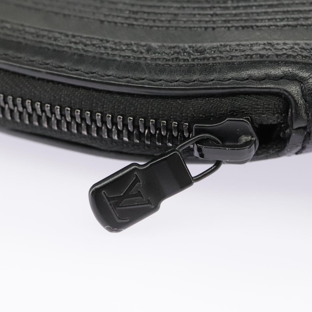 LOUIS VUITTON Disc Pouch Leather Black M81777 LV Auth 98260SA | eBay
