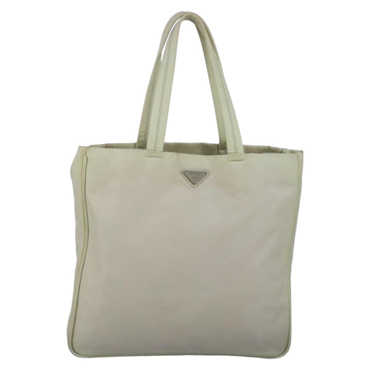 PRADA Tote Bag Nylon White Silver Auth 99539 | eBay