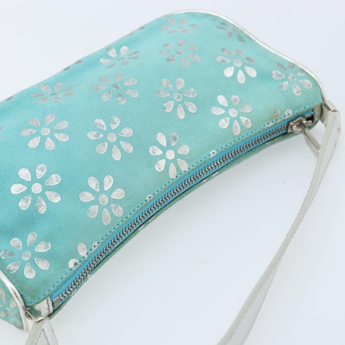 CELINE Accessory Pouch Suede Green Silver Auth AMZ035A | eBay
