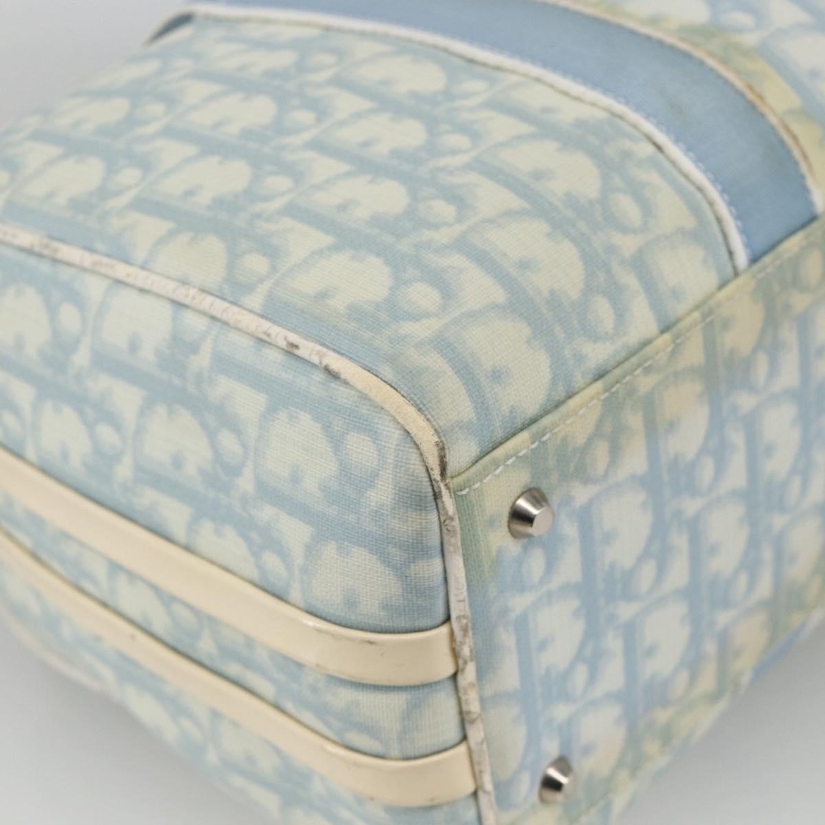 Christian Dior Trotter Canvas Backpack PVC Blue Silver Auth bs31270 Christian Dior Trotter Canvas Saddle Pouch Hand Bag PVC Blue  main image 2