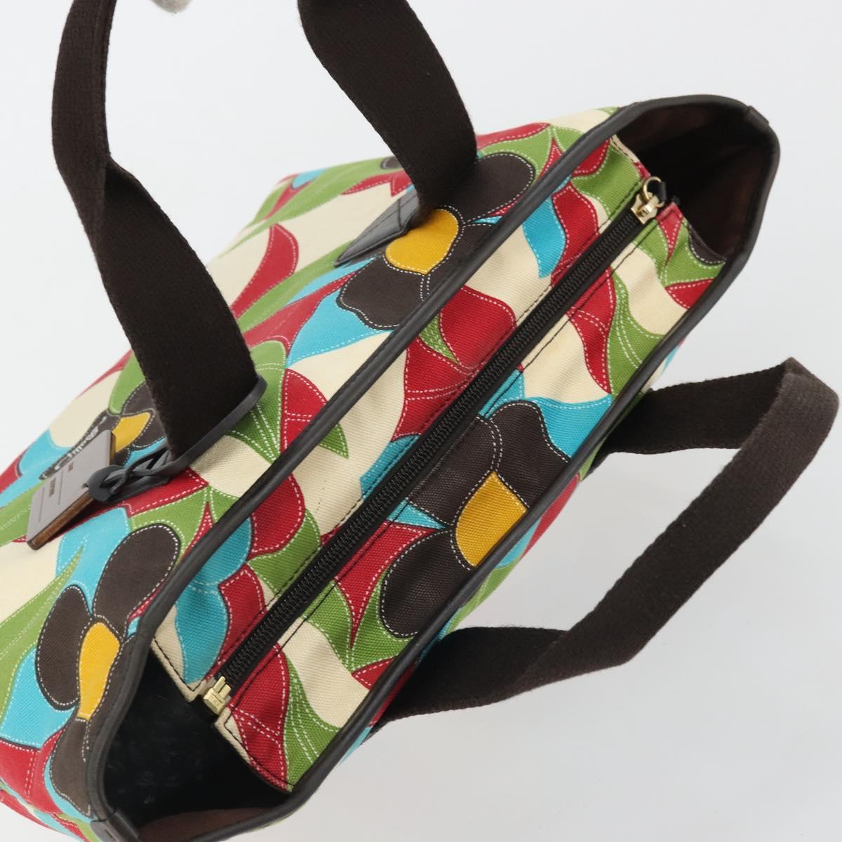 BALLY Hand Bag Canvas Multicolor Gold Auth ARZ038 | eBay