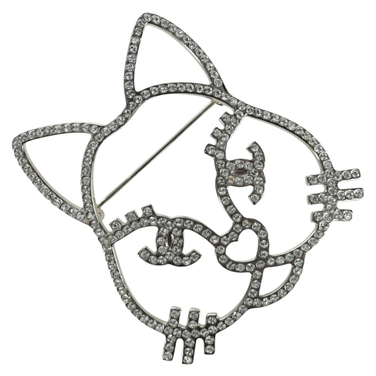 CHANEL パース シルバーデザイン ノベルティ CHANEL Cat Brooch metal Silver CC Auth ARZ169M | eBay