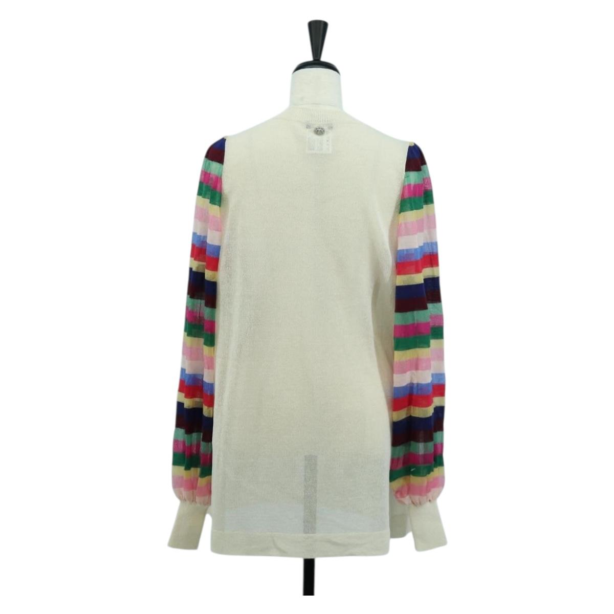 CHANEL Icon Series Sweater Silk Size 38 Multicolor CC Auth ARZ188V