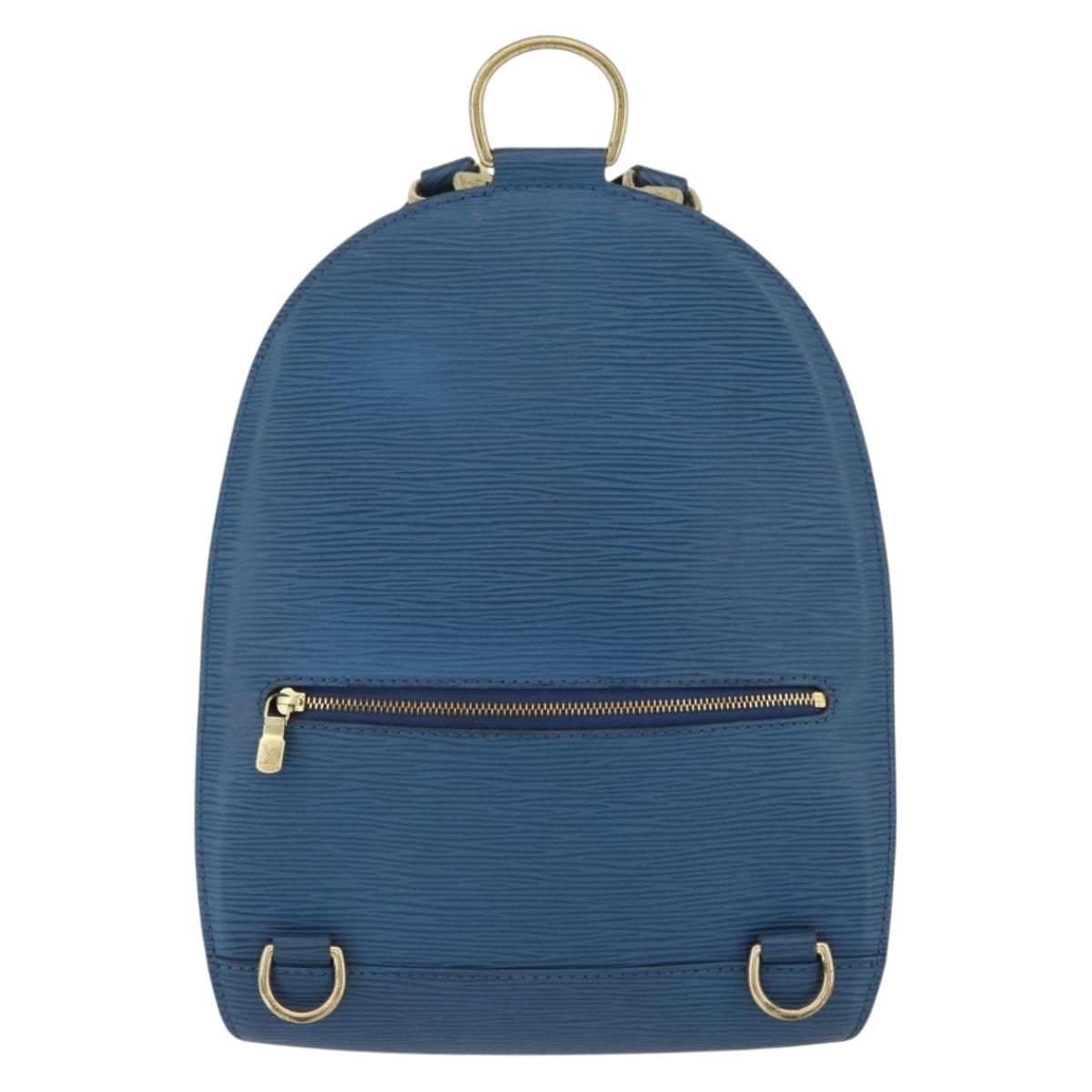 LOUIS VUITTON Epi Mabillon Backpack Blue M52235 LV Auth  display picture 3