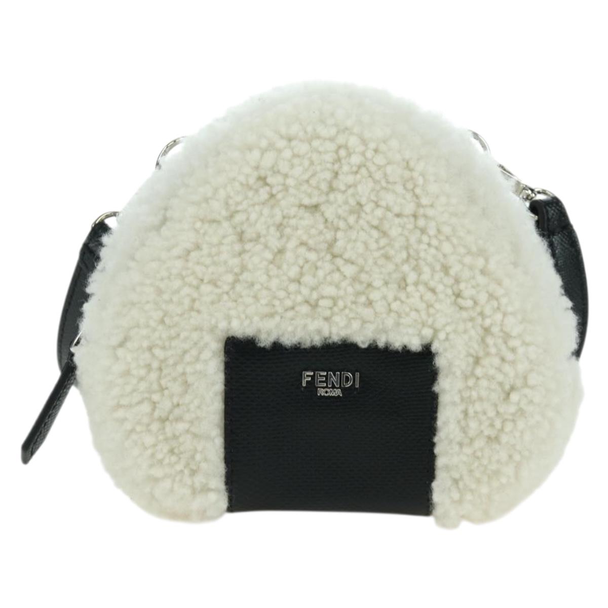 FENDI Rice Ball Shoulder Bag Mouton White Silver Auth ARZ384SM | eBay