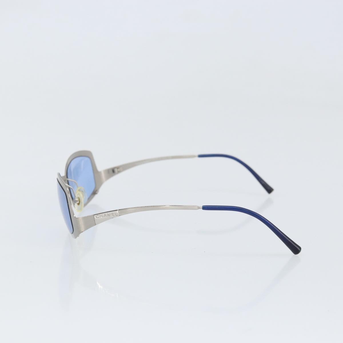 Chanel CC Metal Blue Sunglasses Chanel Sunglasses Blue Floating Lenses Silver CC Logo main image 3