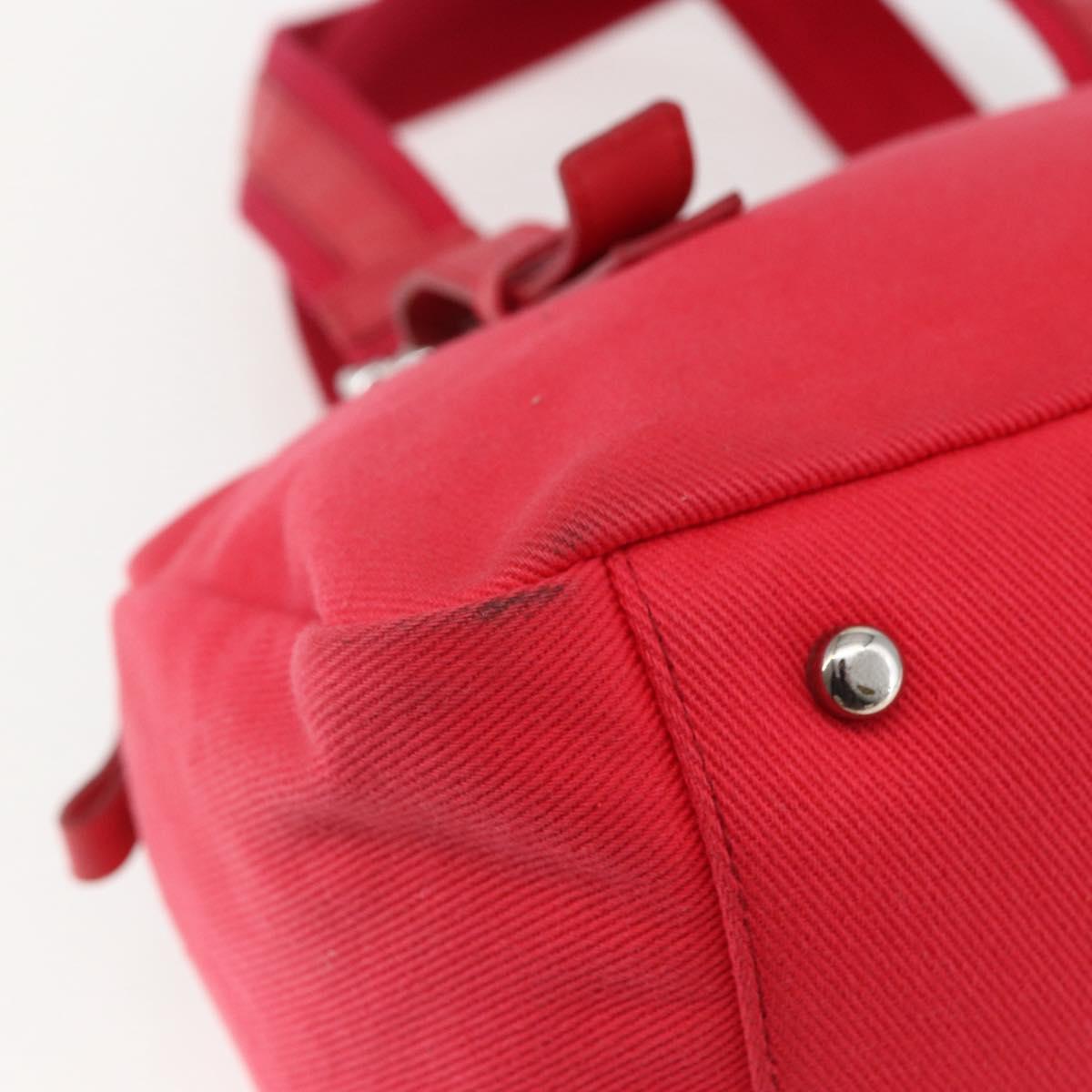 SAINT LAURENT Hand Bag Canvas Red Silver 129360 Auth BA10853 | eBay
