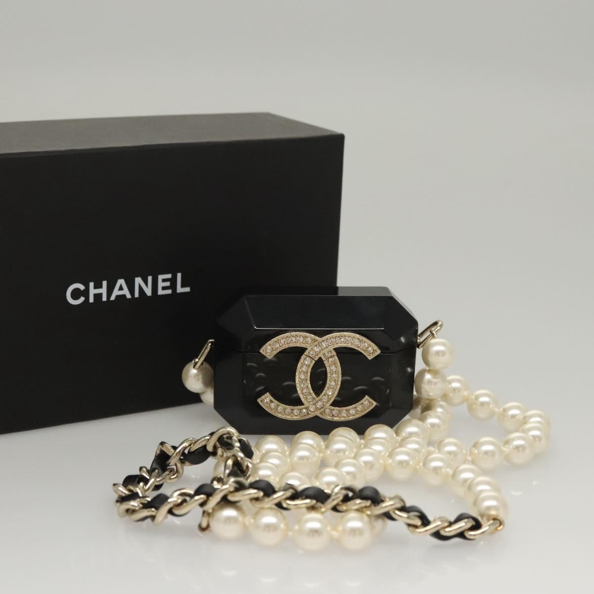 CHANEL Airpods case Shoulder plastic Black CC Auth BA1117AM | eBay