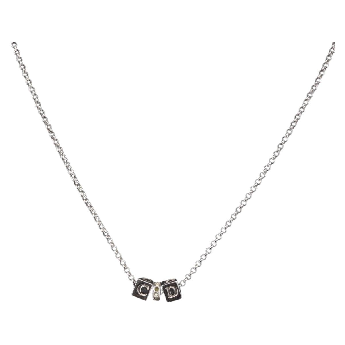 Christian Dior Necklace metal Silver Auth BA11492 | eBay