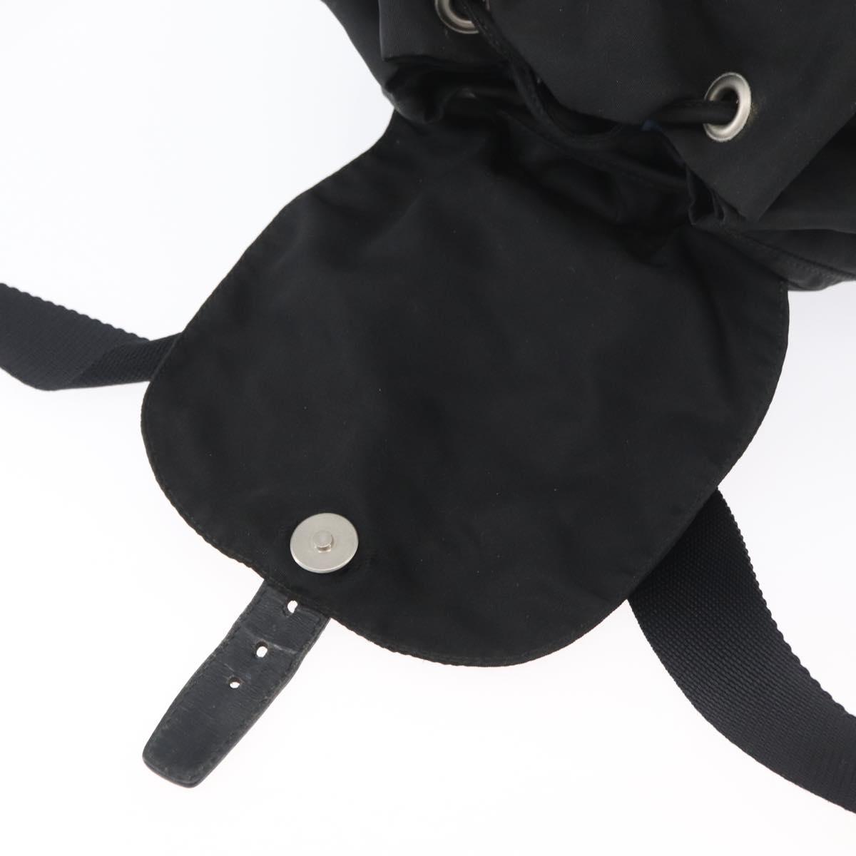 PRADA Backpack Nylon Black Silver Auth BA11574 | eBay
