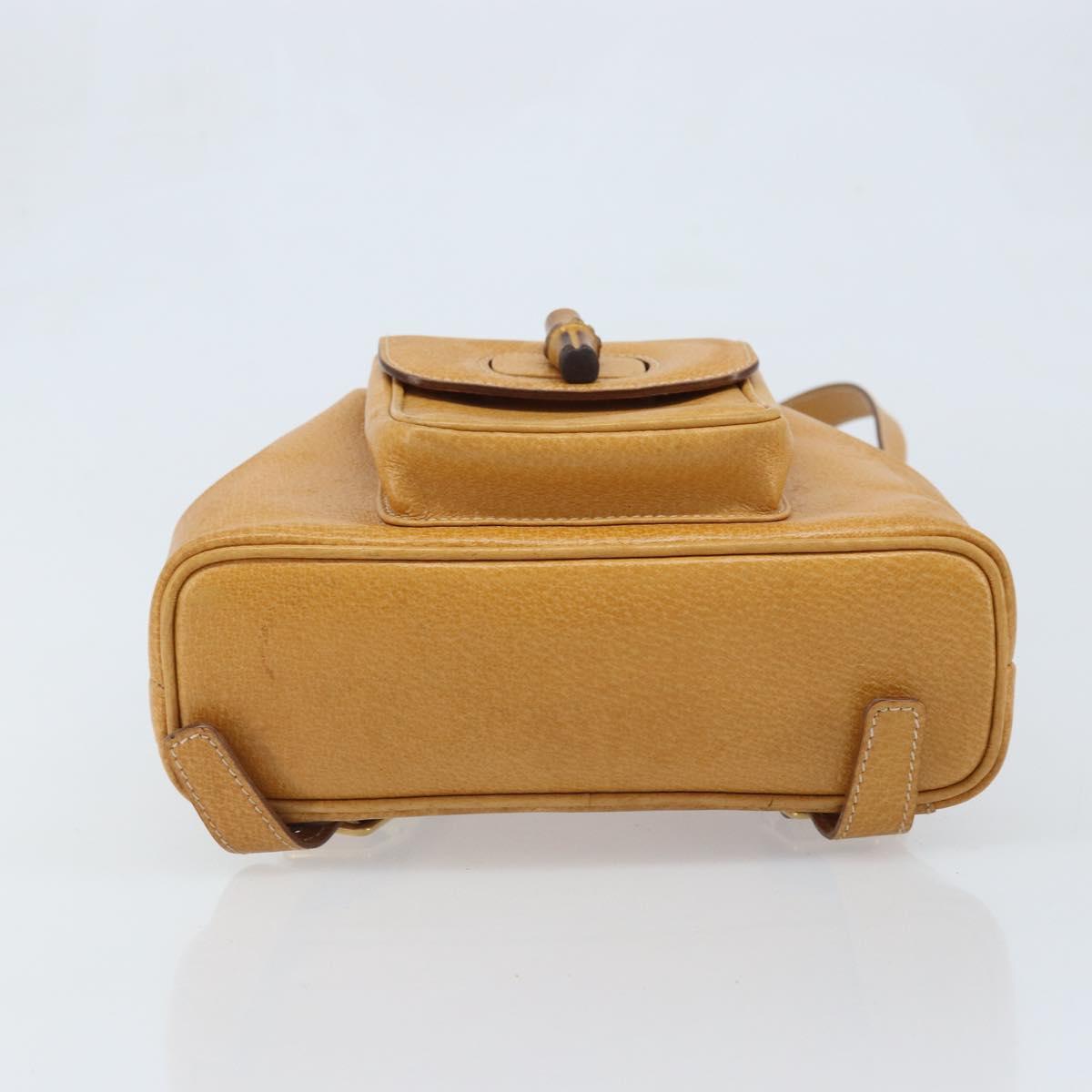 GUCCI Bamboo Backpack Leather Beige Gold 003 2058 0030 Auth  display picture 3