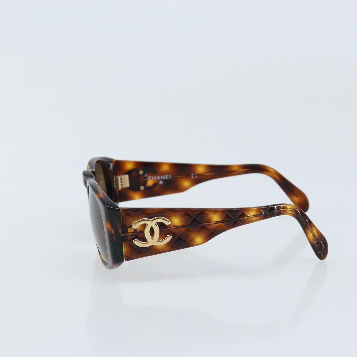 CHANEL COCO Mark Sunglasses plastic Brown 01450 91235 CC Auth