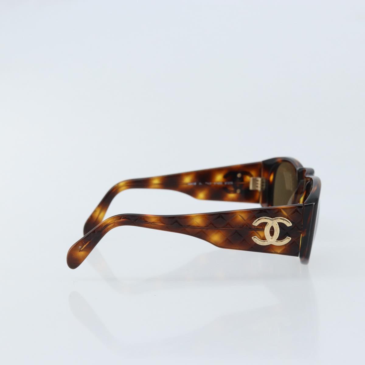 CHANEL COCO Mark Sunglasses plastic Brown 01450 91235 CC Auth