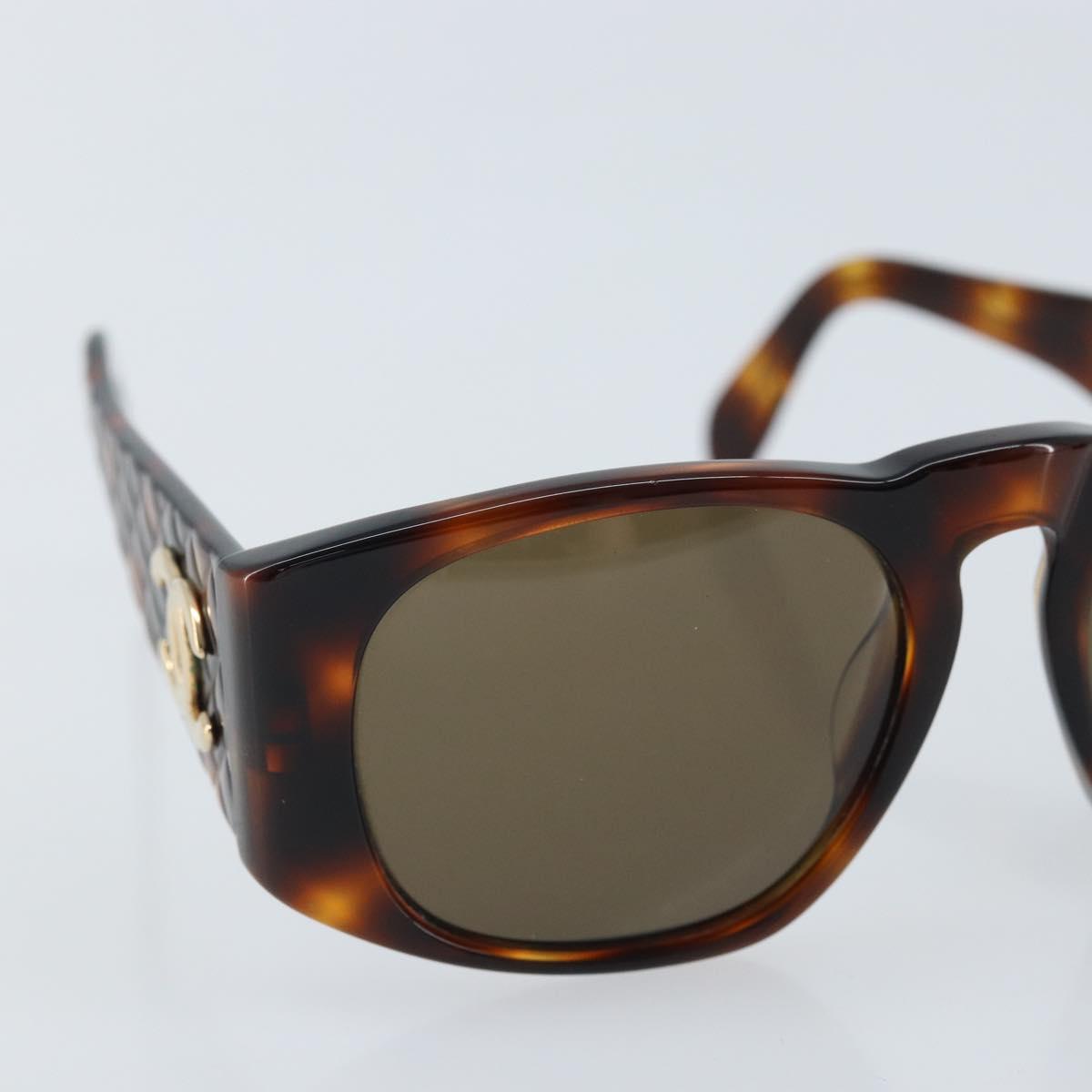 CHANEL COCO Mark Sunglasses plastic Brown 01450 91235 CC Auth