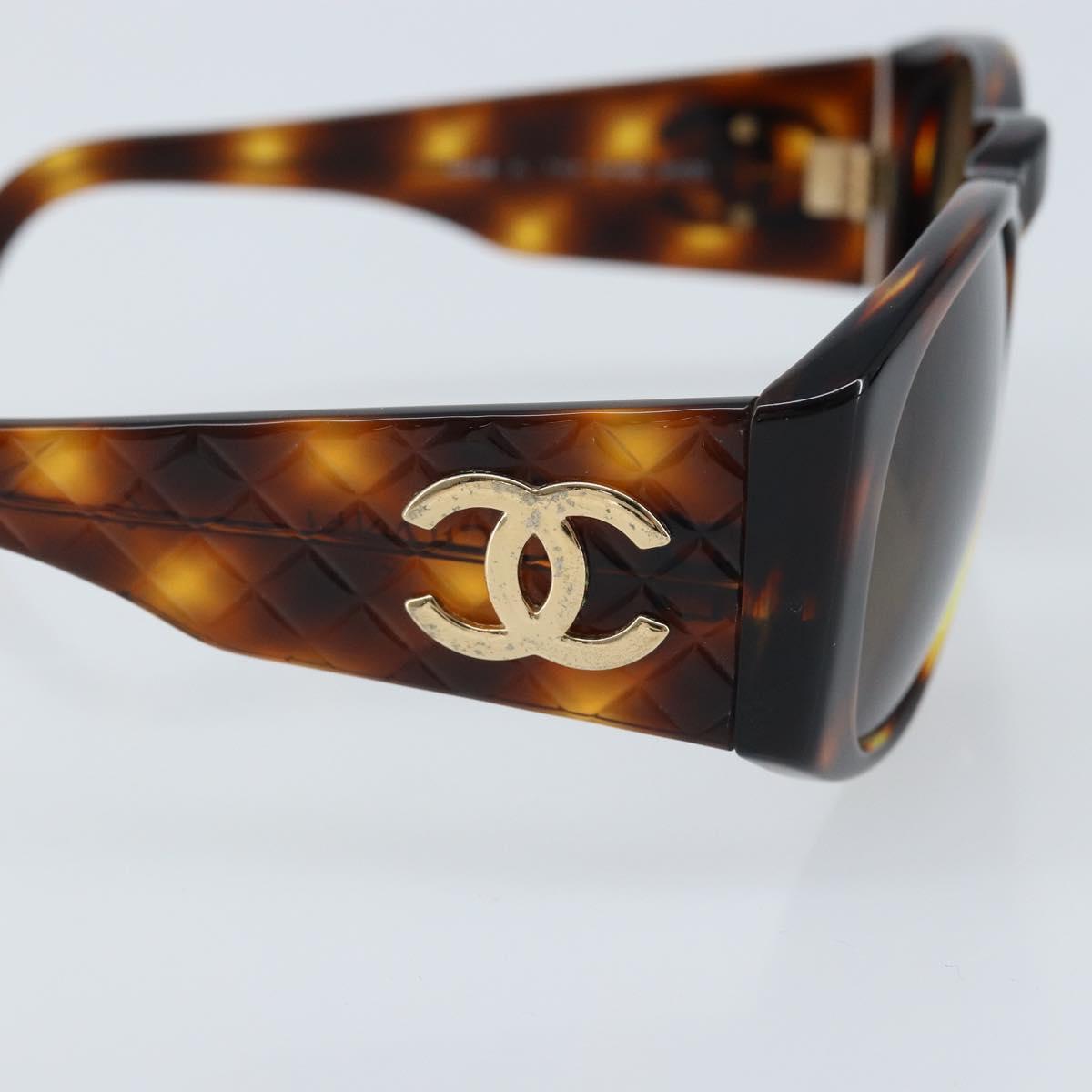 CHANEL COCO Mark Sunglasses plastic Brown 01450 91235 CC Auth