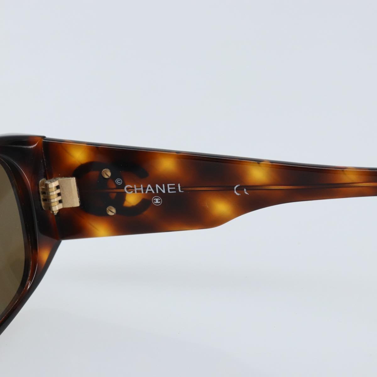 CHANEL COCO Mark Sunglasses plastic Brown 01450 91235 CC Auth