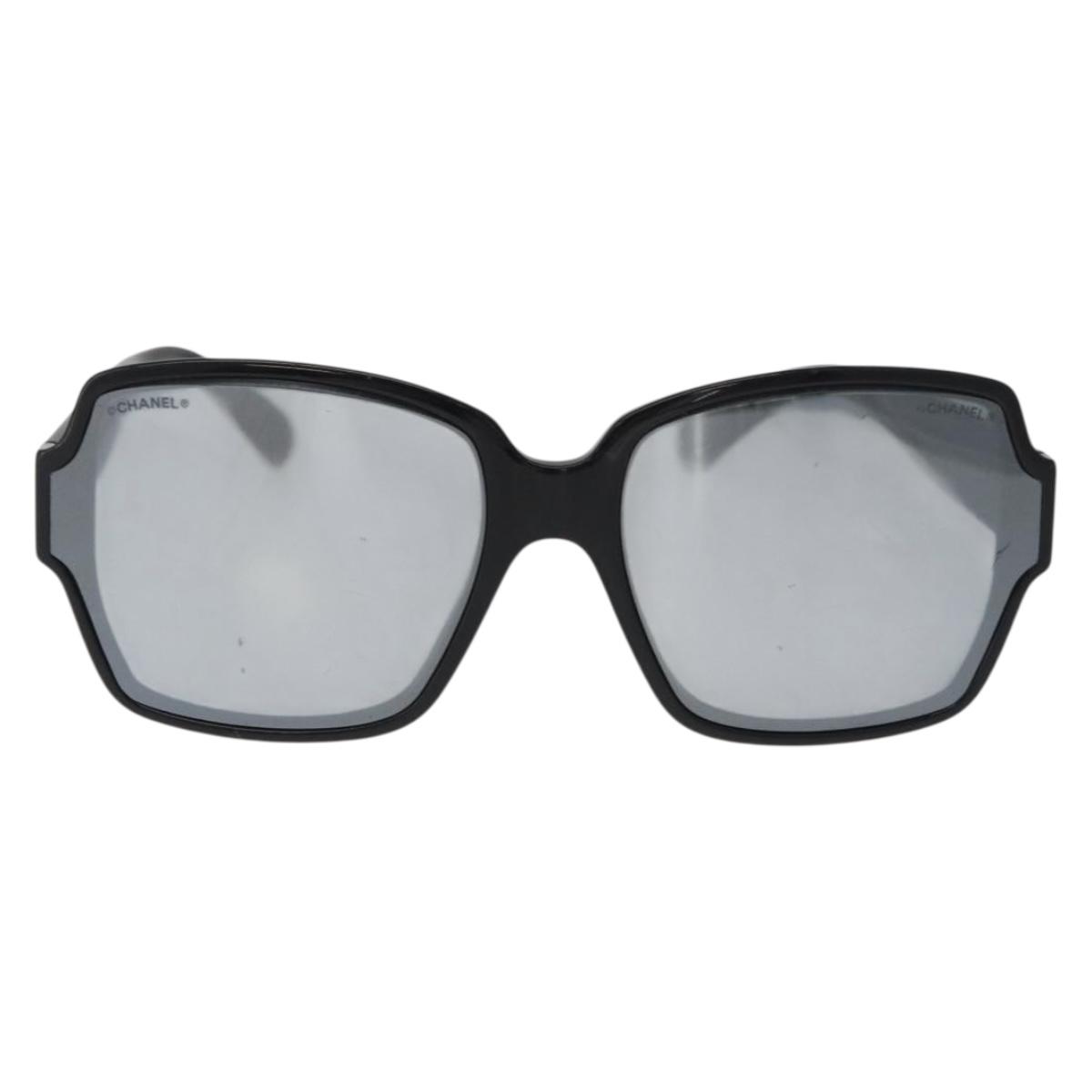 CHANEL COCO Mark Sunglasses plastic Black 5385-A CC Auth BA11986