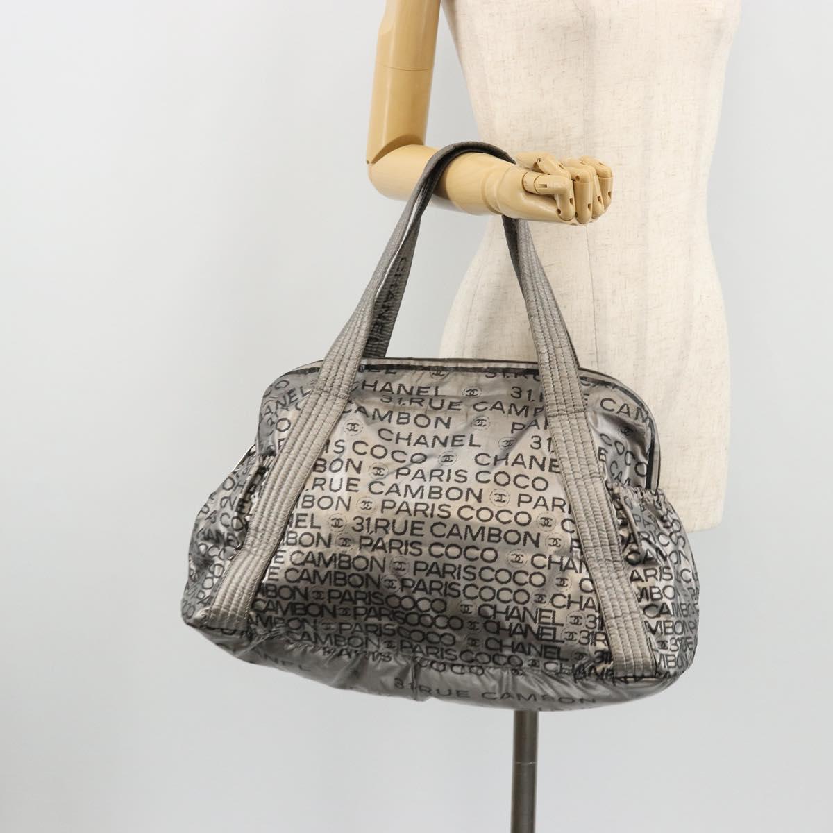 CHANEL Unlimited Tote Bag Nylon Silver CC Auth BA11998 | eBay