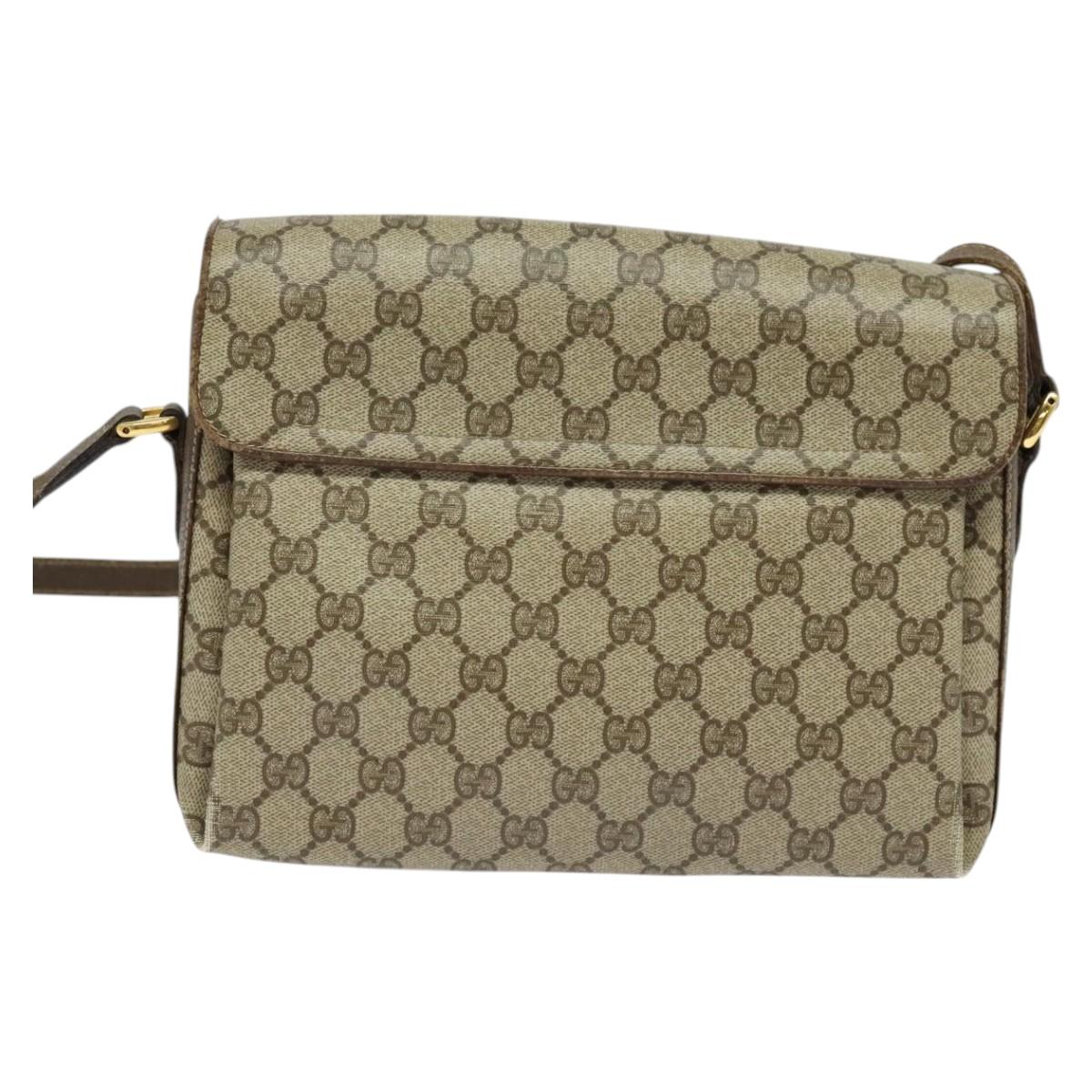 【送料&関税込】Gucci Gg Plaque Padded Shoulder Bag GUCCI GG Supreme Web Sherry Line Shoulder Bag PVC Beige 904