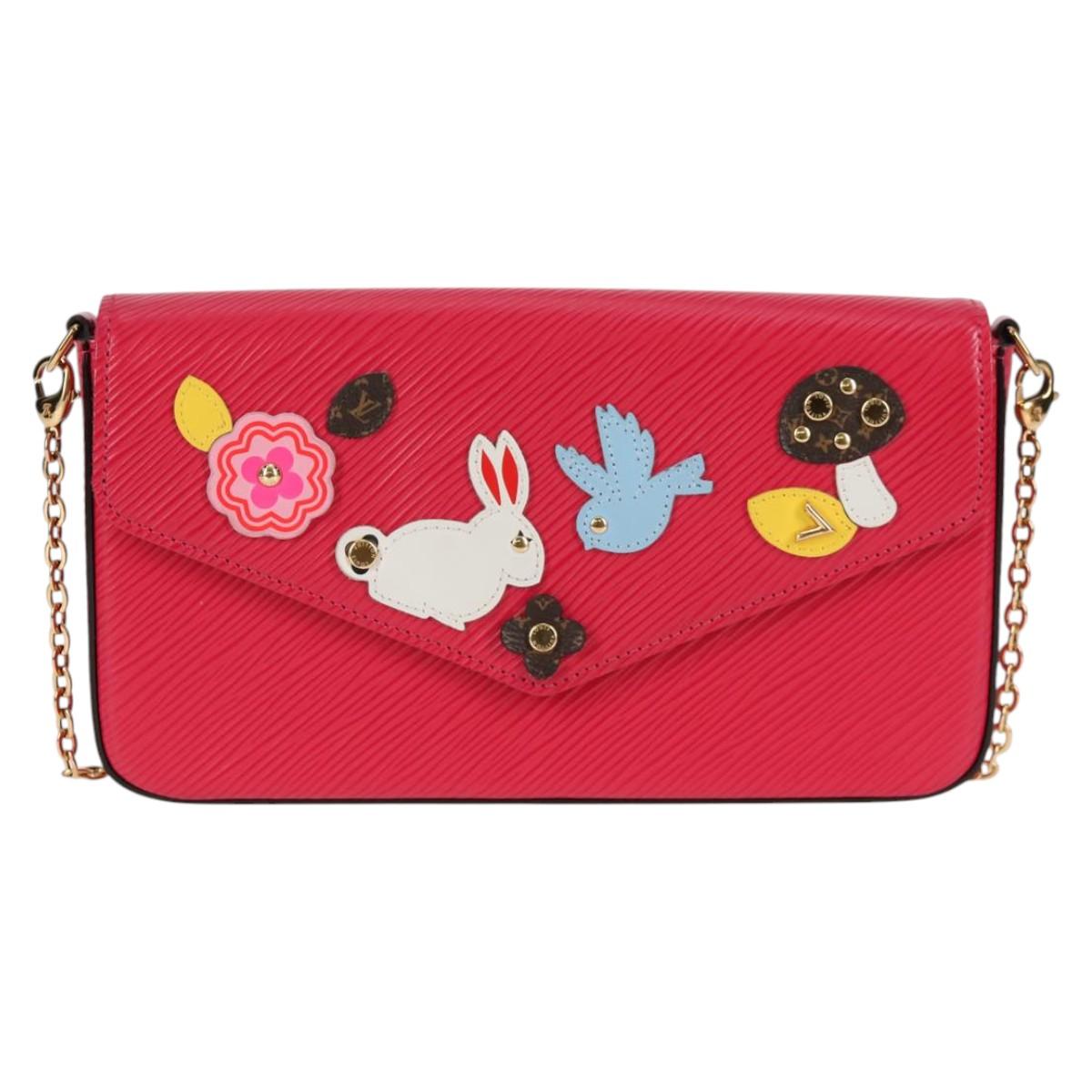 バッグ Jacquard Chain Pochette nude pink Louis Vuitton Micro Pochette Accessoires Denim Jacquard Pink