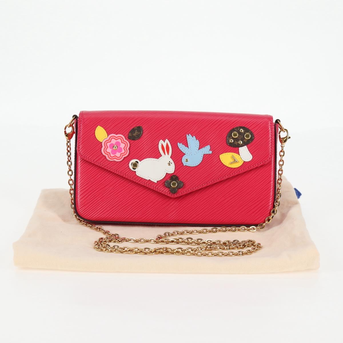 LOUIS VUITTON Epi Chain Pochette Felice Bag Hot Pink M62614
