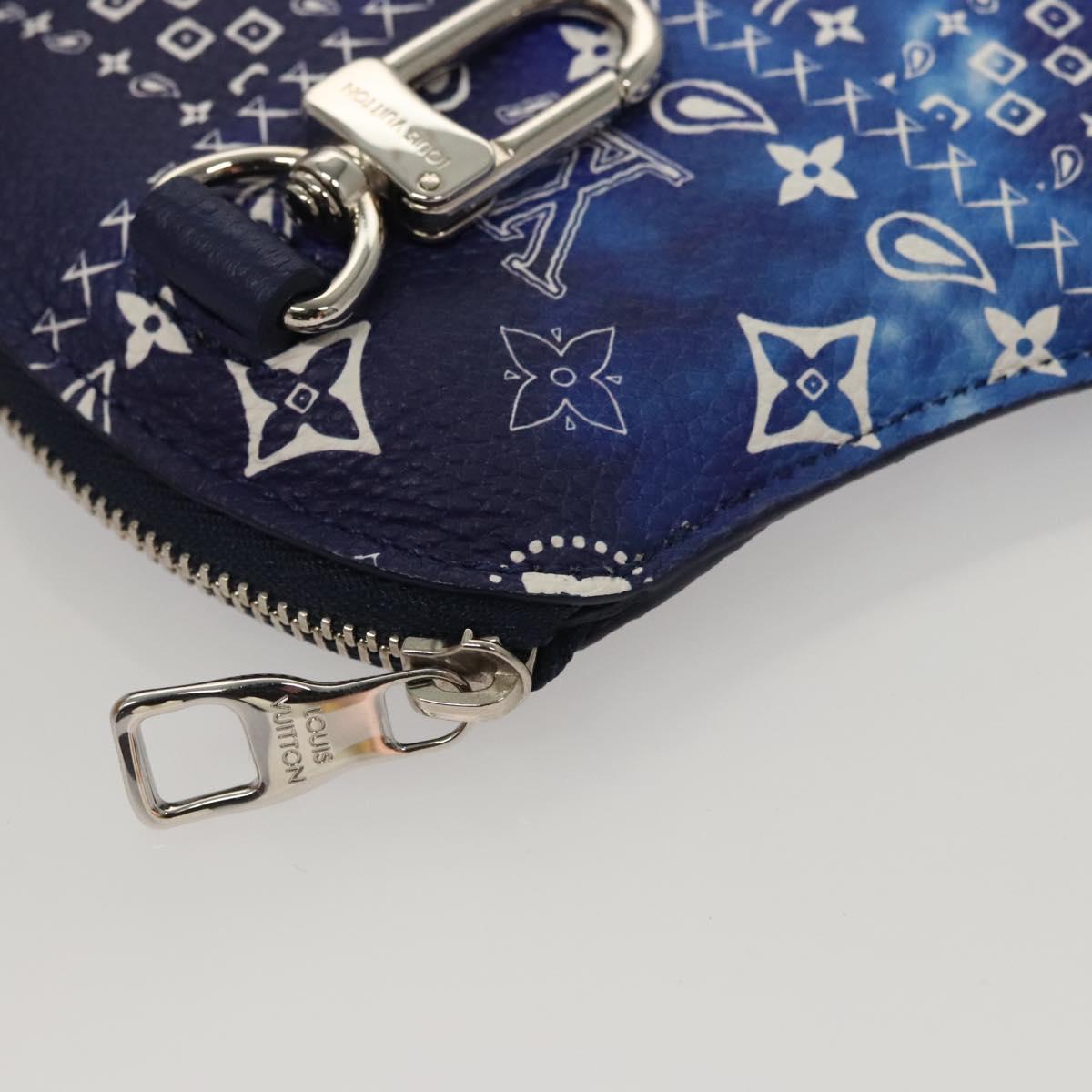 LOUIS VUITTON Monogram Bandana HIGH Pouch White Blue M81410 LV