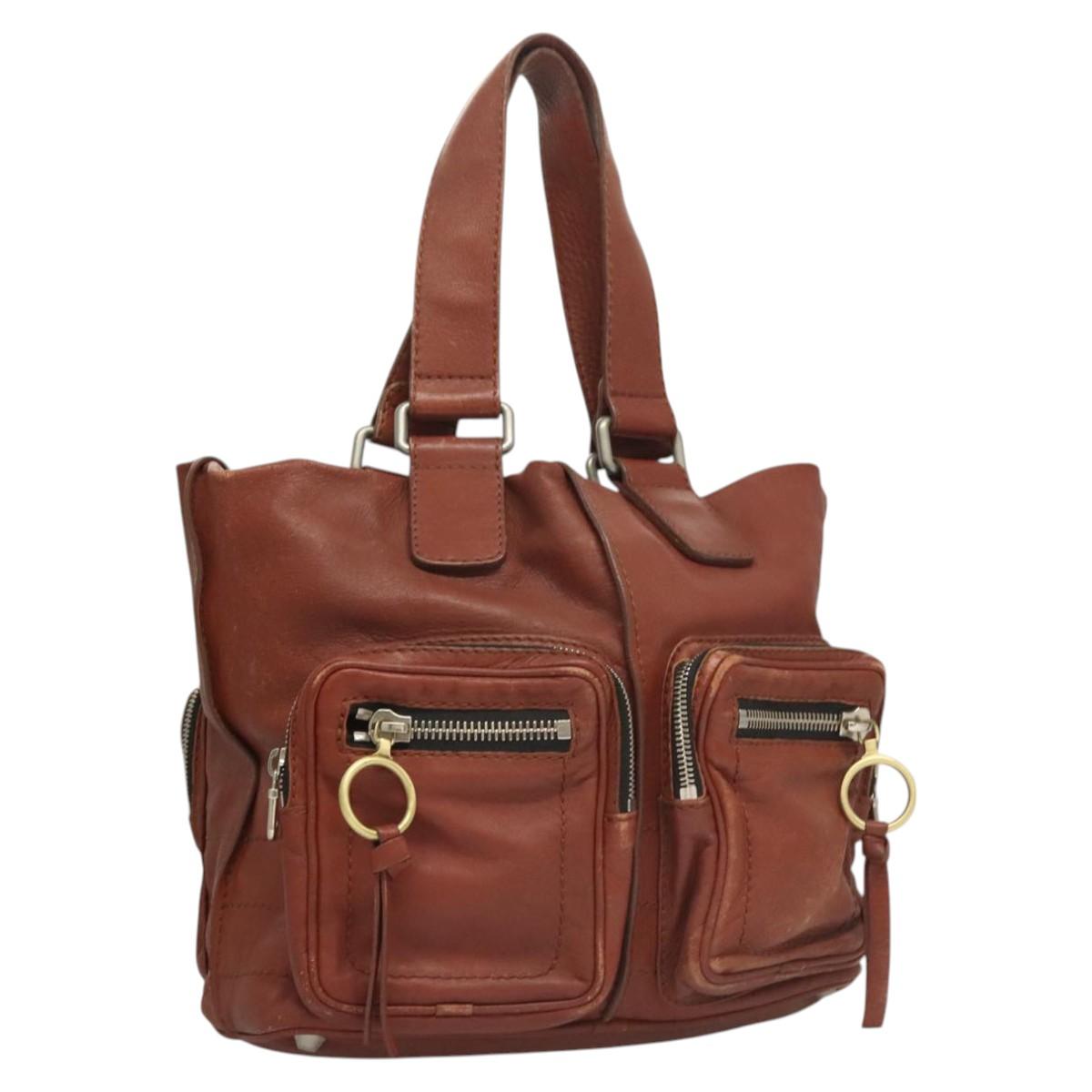 Chloe Betty Hand Bag Leather Brown Silver gold Auth BA1940 | eBay