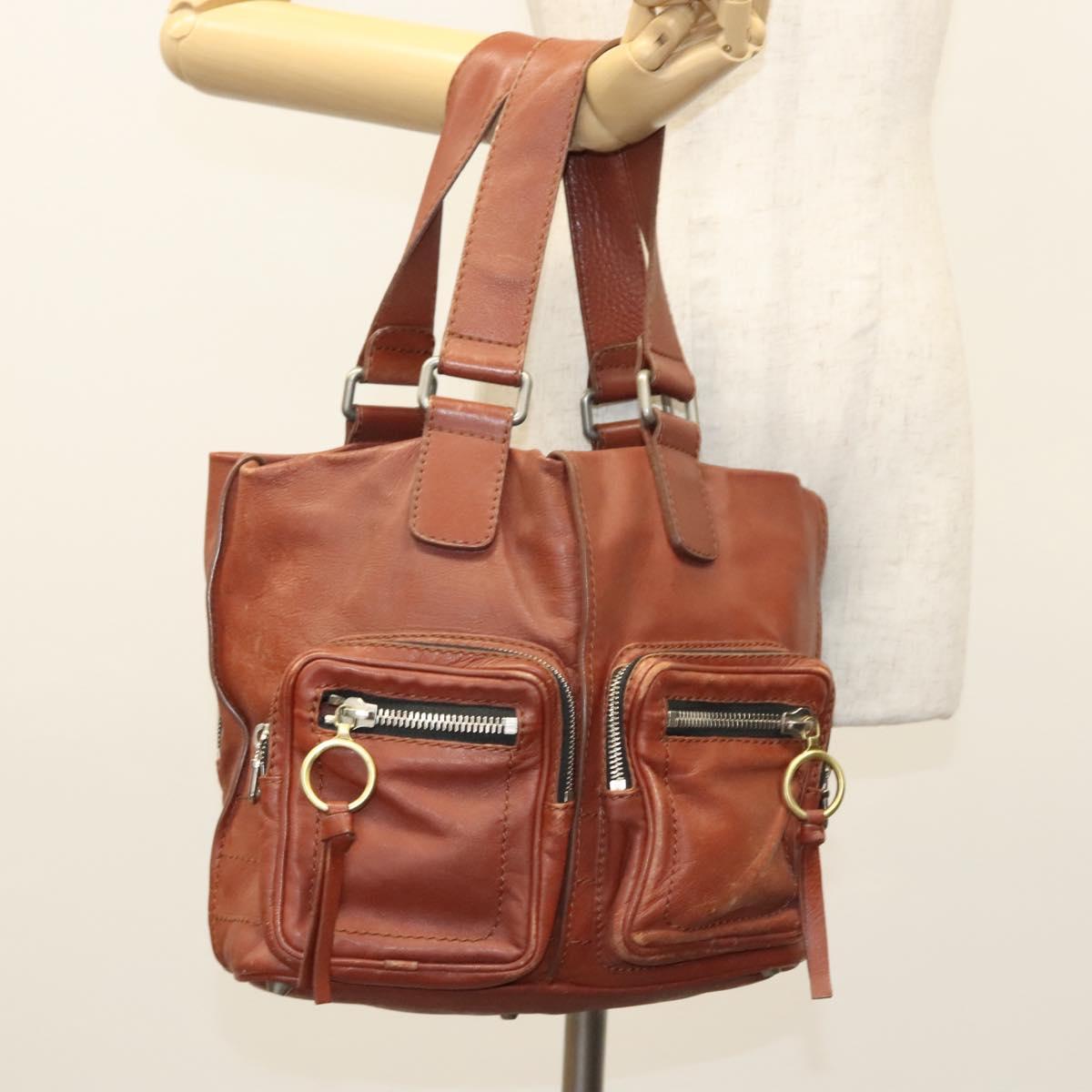 Chloe Betty Hand Bag Leather Brown Silver gold Auth BA1940 | eBay