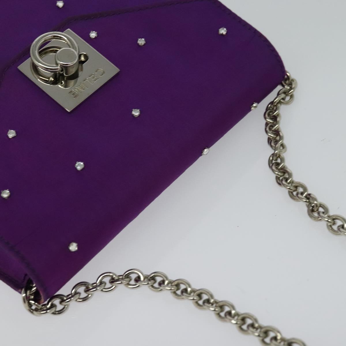 CELINE Chain Shoulder Bag Nylon Purple Auth BA204 | eBay