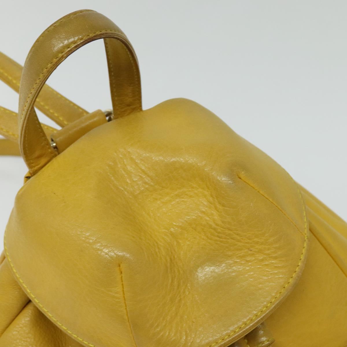 Christian Dior Backpack Leather Gold Yellow Auth BA2068 | eBay display picture 1