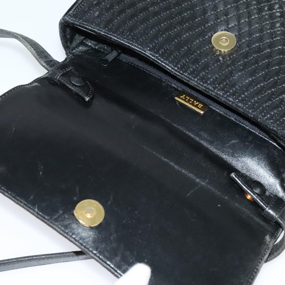 BALLY Hand Bag Leather 2way Black Gold Auth BA2262 | eBay