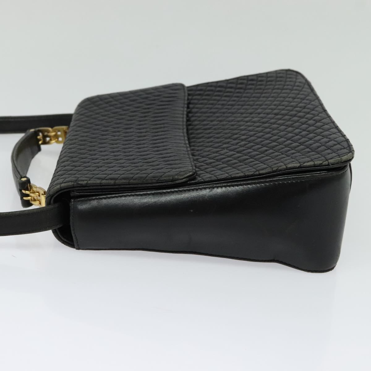 BALLY Hand Bag Leather 2way Black Gold Auth BA2262 | eBay