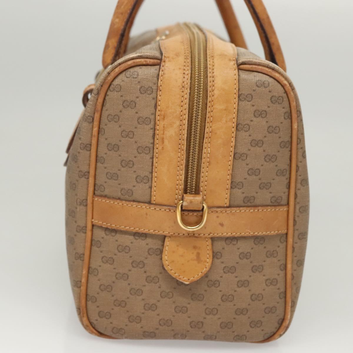 GUCCI Micro GG Supreme Hand Bag PVC Leather Brown Gold 002 101