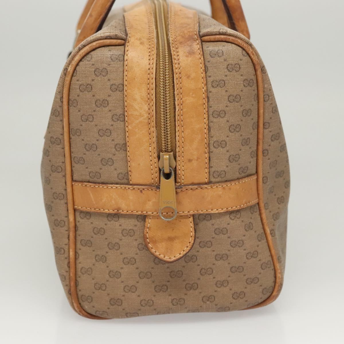 GUCCI Micro GG Supreme Hand Bag PVC Leather Brown Gold 002 101