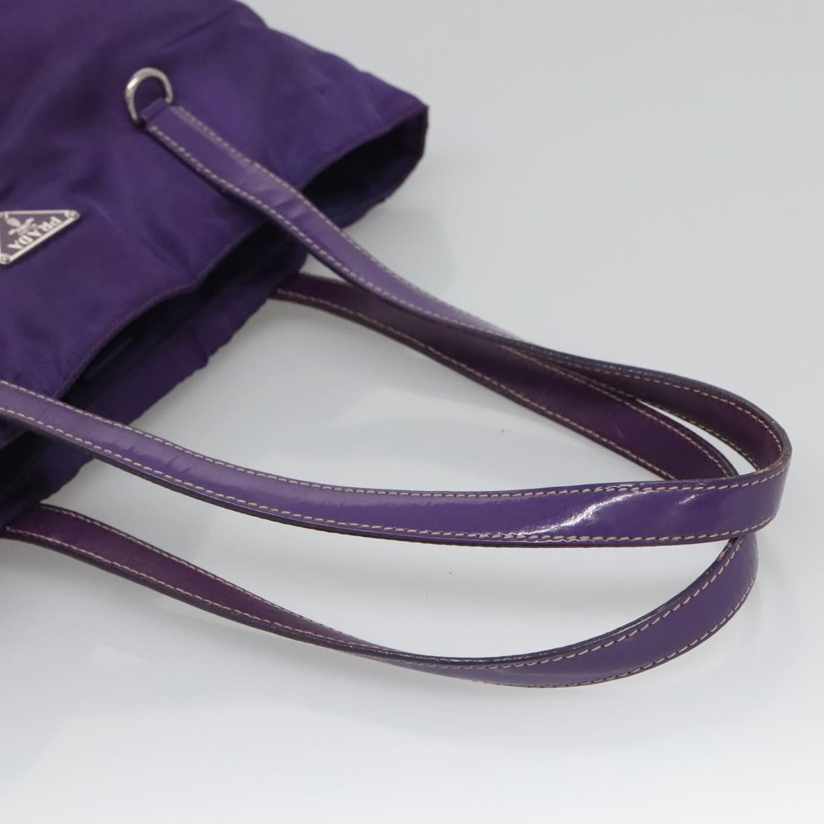 PRADA Tote Bag Nylon Purple Silver Auth BA4659 | eBay