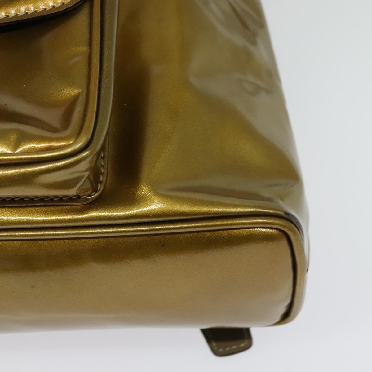 GUCCI Bamboo Backpack Enamel Gold 003 1705 0030 Auth BA4926 