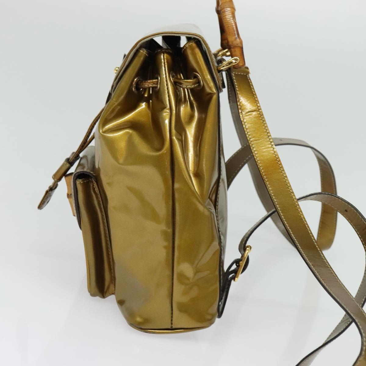 GUCCI Bamboo Backpack Enamel Gold 003 1705 0030 Auth BA4926  display picture 2
