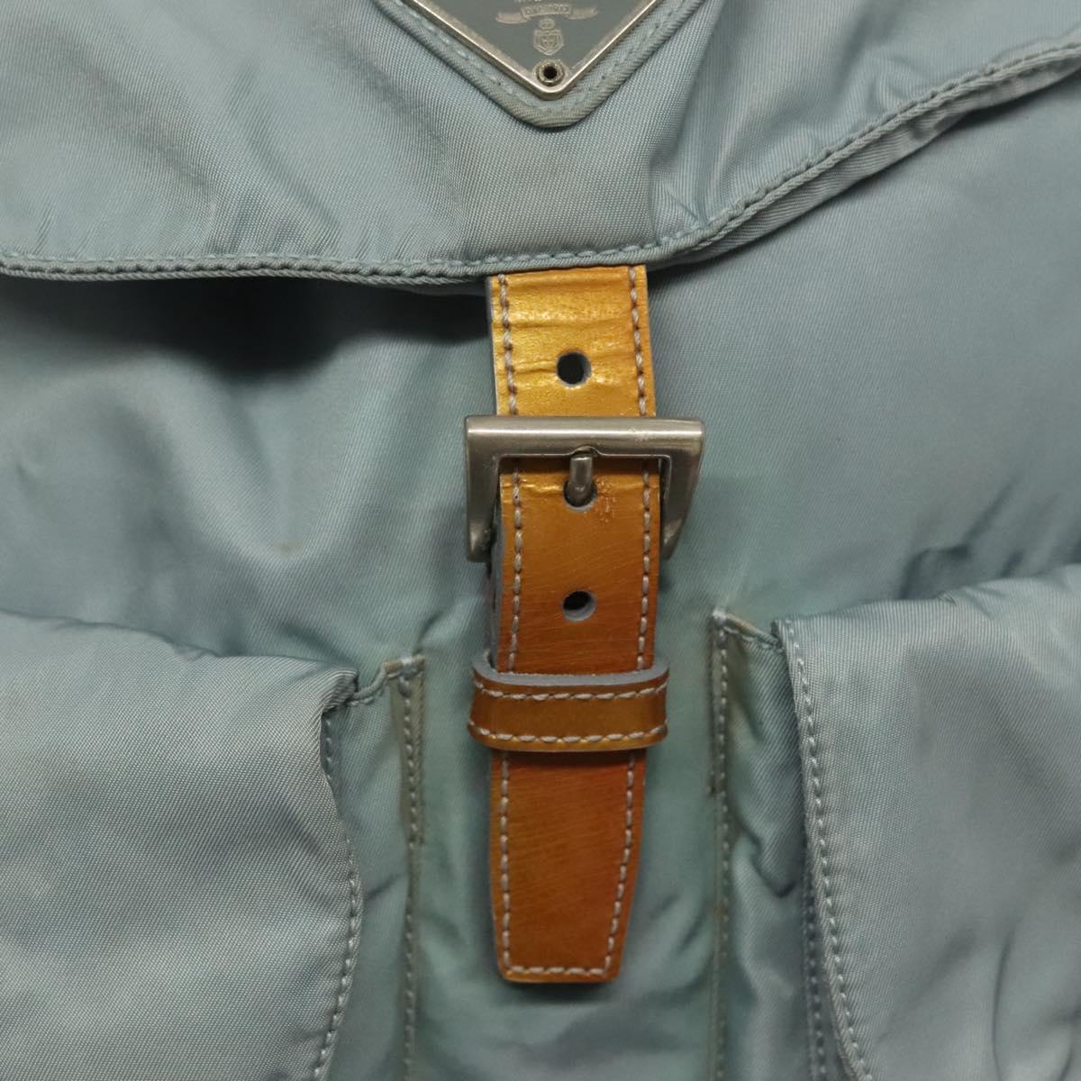 PRADA Backpack Nylon Light Blue Silver Auth BA5026 | eBay