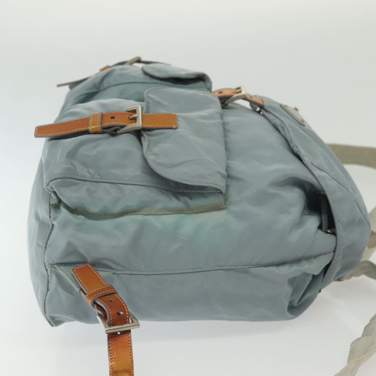 PRADA Backpack Nylon Light Blue Silver Auth BA5026 | eBay display picture 3