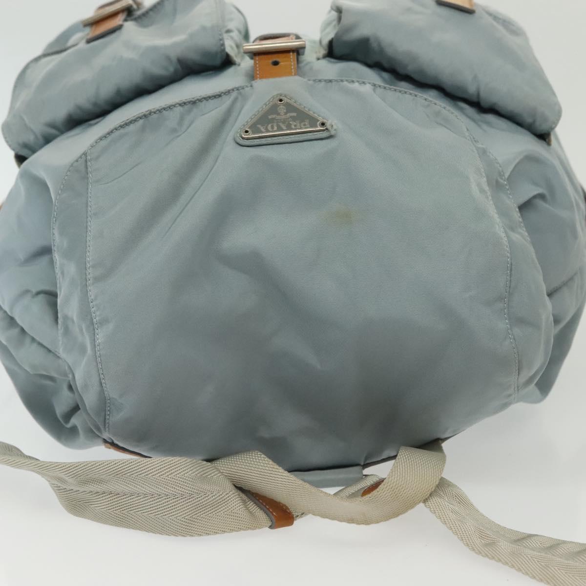 PRADA Backpack Nylon Light Blue Silver Auth BA5026 | eBay display picture 2
