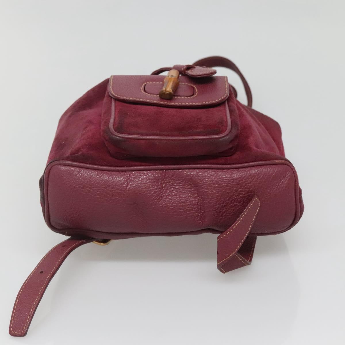 GUCCI Bamboo Backpack Suede Purple Gold 003 1705 0030 Auth  display picture 2